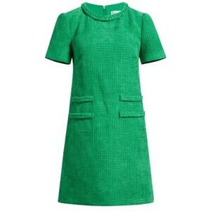 Eliza J Women's Braided Trim Boucle Shirt Dress in Green